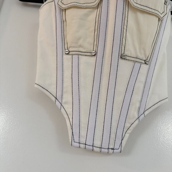 NWT Dion Lee Hongbao Corset Strapless Square Neckline Contrast Top Stitch Sz 0 - Picture 7 of 9